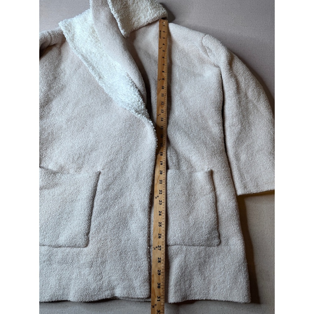 Barefoot Dreams CozyChic Cream Open Front Cardigan Shawl Collar Small - Picture 5 of 7